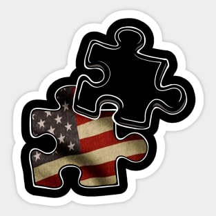 American flag puzzle piece Sticker